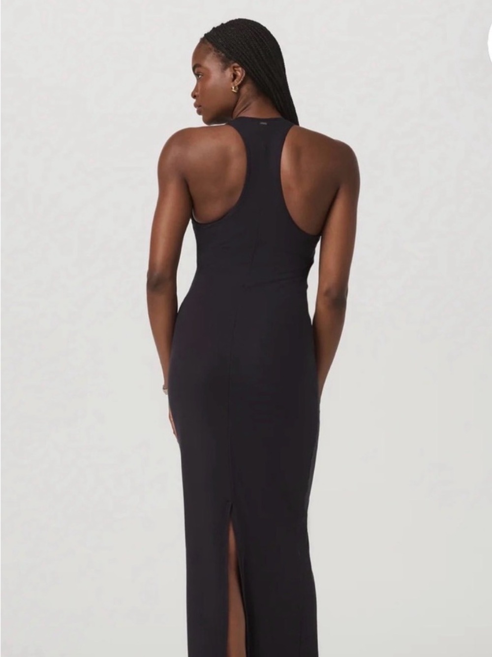 Vuori Black Racerback Maxi Dress with Back Slit